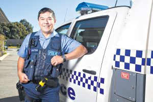 Senior Constable Joseph Gonzalez. Photograph — Matt Devlin. 