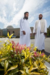 Masjid Ibrahim Imams Shabir Moosa and Abu Bakar Amade will welcome the public into the mosque on Saturday. Photograph — Matt Devlin.
