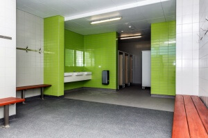 The change rooms can be combined for larger sports teams. Photograph - Kelly Pilgrim-Byrne. 