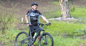 Stephen McNally, 64, from Canning Vale trains at least three times a week in preparation for October’s life cycle for canteen event. Photograph — Matt Devlin.