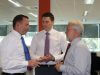 Prime Minster Tony Abbott, Canning Liberal candidate Andrew Hastie and City of Armadale mayor Henry Zelones discuss CCTV.
