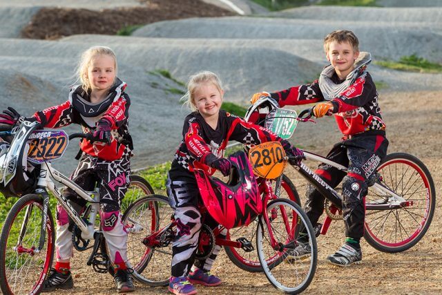 BMX riders Imogen, Sienna and Taj Hamilton will compete in the 2015 super series round nine this weekend. Photograph — Matt Devlin.