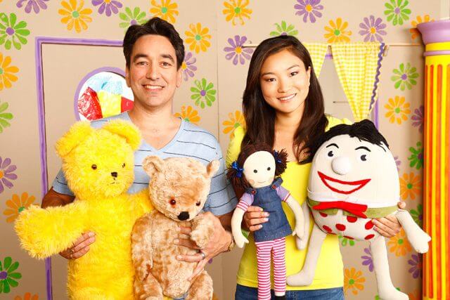 Alex Papps and Michelle Lim Davidson will present Play School live with Big Ted, Little Ted, Jemima and Humpty.