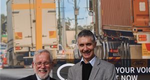 Armadale Mayor Henry Zelones and member for Armadale Tony Buti on Armadale Road as part of the City of Armadale’s community connect south campaign.