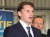 Canning by-election candidate Andrew Hastie with Tony Abbott on Saturday in Kelmscott. Photograph - Robyn Molloy.