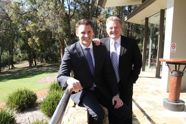 Canning candidate Andrew Hastie and Small Business Minister Bruce Billson. Photograph — Robyn Molloy.