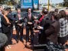 Shadow minister for infrastructure and transport Anthony Albanese with Labor candidate for Canning Matt Keogh at Denny Avenue on Tuesday. Photograph — Matt Devlin.