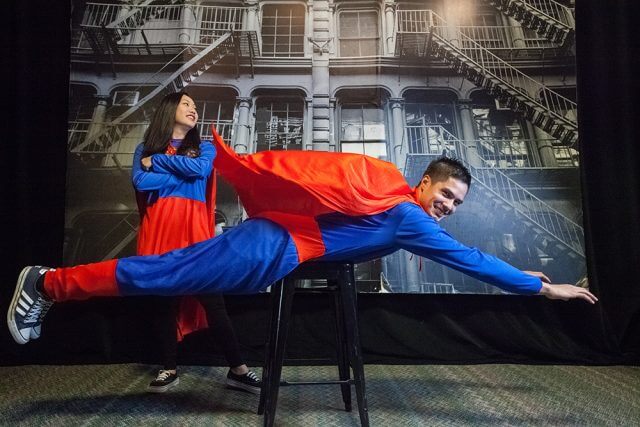 Centrepoint church kid’s leaders Angie Khoo and Jason Wicks encourage children to be a hero and find their voice against bullying. Photograph — Matt Devlin.