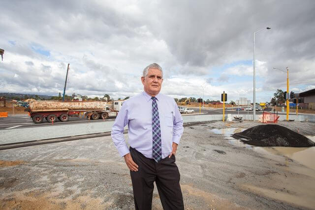 Newly appointed federal Assistant Health Minister Ken Wyatt at the Roe Highway upgrades in May. Photograph — Matt Devlin.