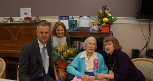 Seniors Minister Tony Simpson, Graceford facility manager Zofia Graham, Mary Powell and her daughter Delys Cumming celebrated Ms Powell’s 105th birthday.