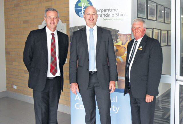 Member for Darling Range Tony Simpson and Transport Minister Dean Nalder met with Shire of Serpentine Jarrahdale president Keith Ellis in April to discuss the future of the Tonkin Highway.
