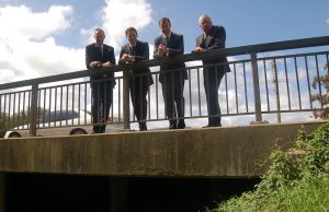 Member for Darling Range Tony Simpson, Liberal candidate for Canning Andrew Hastie, Federal Justice Minister Michael Keenan and Shire of Serpentine Jarrahdale president Keith Ellis.