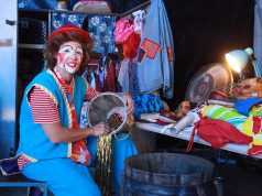 Circus Joseph Ashton’s Goldie the clown will perform her final shows in Armadale until November 15. Photograph — Matt Devlin.