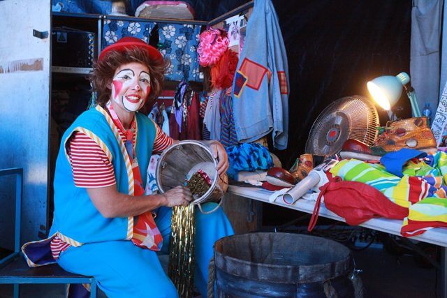 Circus Joseph Ashton’s Goldie the clown will perform her final shows in Armadale until November 15. Photograph — Matt Devlin.