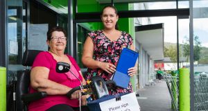 Camillo residents Gwen Singh and Laura Shockthorap will collect signatures for a petition to fix the issues at Denny Avenue this Saturday. Photograph — Matt Devlin.