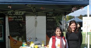 Volunteers Isabel Arevalo-Ligne and Rachel Davison will be giving out information on how to stem Mediterranean fruit fly populations at this Saturday’s Karragullen expo.