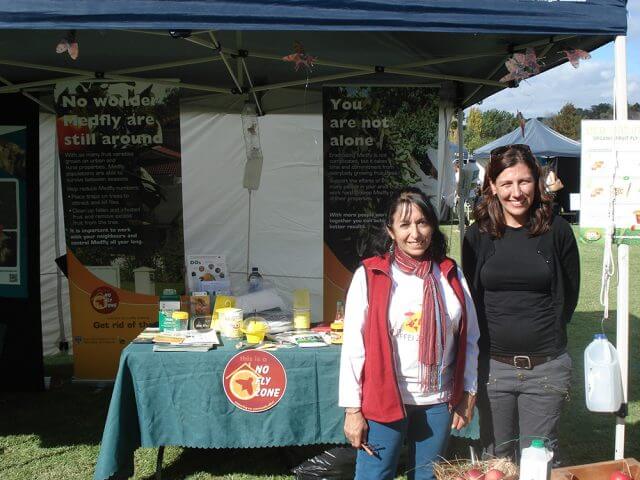 Volunteers Isabel Arevalo-Ligne and Rachel Davison will be giving out information on how to stem Mediterranean fruit fly populations at this Saturday’s Karragullen expo.