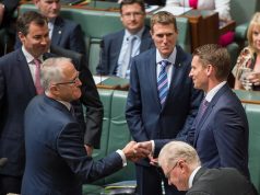 Prime Minister Malcolm Turnbull welcomes Member for Canning Andrew Hastie to parliament.