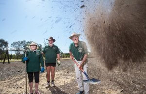 Byford Glades residents association member Sylvia Whibley, treasurer Keith Whibley and president John Kirkpatrick are preparing to build the community garden in the Glades estate. Photographs – Matt Devlin.