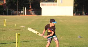 Dalton Briggs from Armadale tries batting. Photograph - Robyn Molloy.