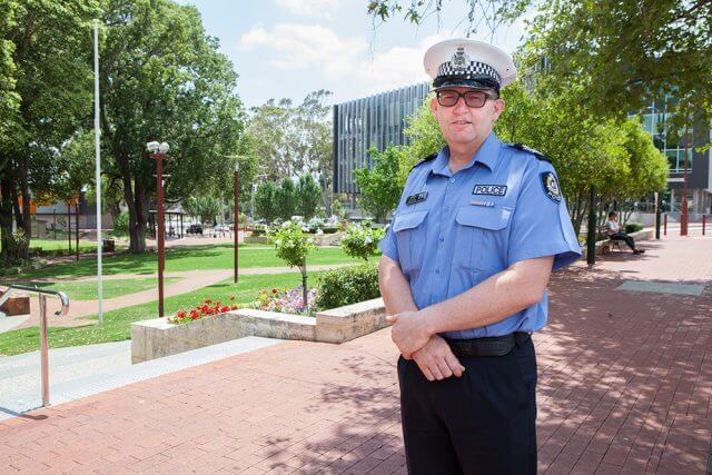 Armadale senior sergeant Mark Tobiassen said operation boniform would help reduce crime and improve public perceptions of the Armadale CBD. Photograph — Matt Devlin.