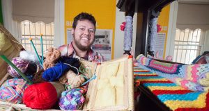 Yarn bombing artist Lex Randolph will pass on his expertise at a workshop on Sunday. Photograph — Matt Devlin.