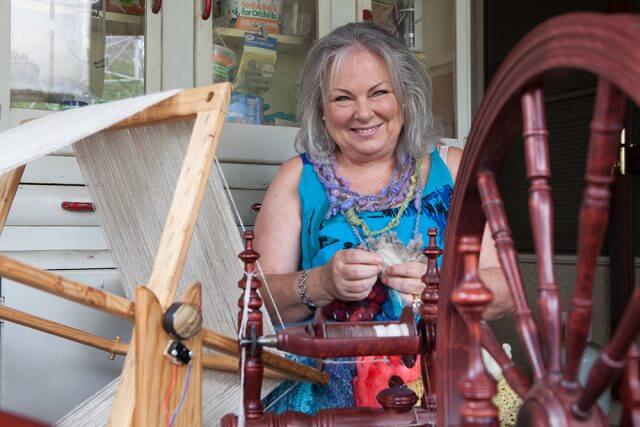 Lynne Strike has been spinning for more than 35 years. Photograph — Matt Devlin.