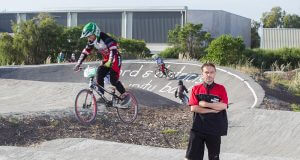 Byford BMX club president Kevin Morrow and riders were calling for the construction of a new track. Photograph — Matt Devlin.