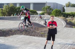 Byford BMX club president Kevin Morrow and riders were calling for the construction of a new track. Photograph — Matt Devlin.