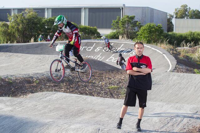 Byford BMX club president Kevin Morrow and riders were calling for the construction of a new track. Photograph — Matt Devlin.