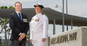 Matt and Cassandra Ryan reflected on the importance of Remembrance day. Photograph — Matt Devlin.