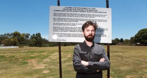 Kelmscott hills resident Matt Rule is worried about the impact high density development in the Clifton Street south precinct will have on the area. Photograph — Matt Devlin.