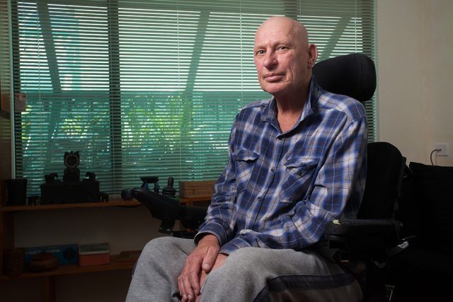 Armadale resident Grant was forced to make the dangerous move to leave his respite care early after he came up dry in a search for financial assistance. Photograph — Matt Devlin.