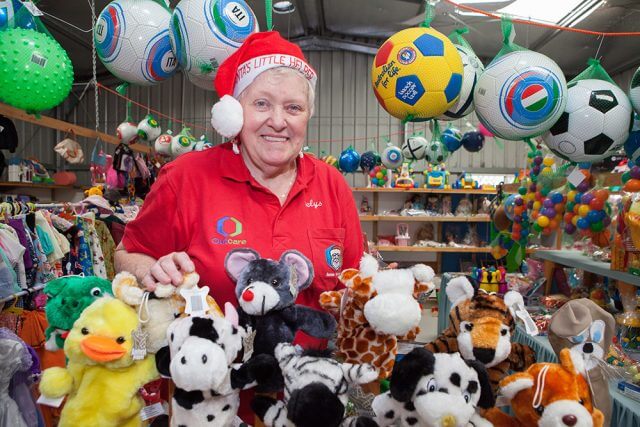 Santa’s workshop volunteer and Parkwood resident Delys Barry is no elf but she does help bring happiness to the lives of children during Christmas. Photograph — Matt Devlin.