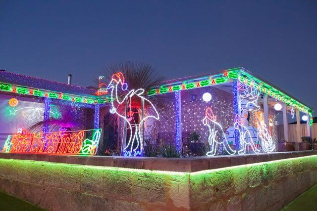 Consulate Court in Thornlie has lit up for Christmas. Photographs — Matt Devlin.