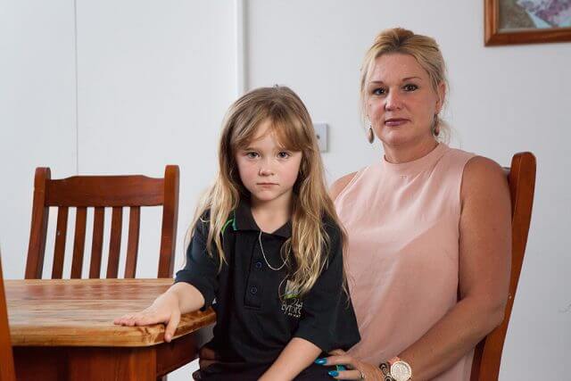 West Byford parent Carmel Doherty will have to transfer her daughter Shamieka to another school following the closure of the West Byford OSH club. Photograph — Matt Devlin.