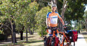 Bruce Bowman, 60, will ride from Melbourne to Perth next month for beyondblue. Photograph — Matt Devlin.