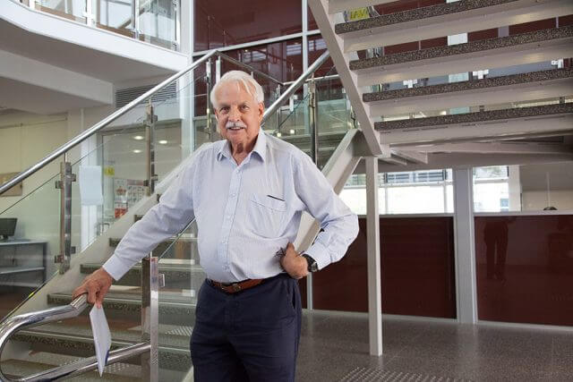 Rossmoyne Senior High School teacher has been everywhere in his 60 years in the education system and retires this week as the Education Department’s longest serving employee. Photograph – Matt Devlin.