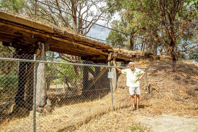 SJ-Millbrace-Bridge Byford resident Peter Godden is disappointed the Millbrace Bridge will be demolished. Photograph — Kelly Pilgrim-Byrne.
