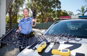 Mundijong Police Sergeant Kelly Hanson is among the officers targeting hoons and traffic offenders. Photograph — Matt Devlin.