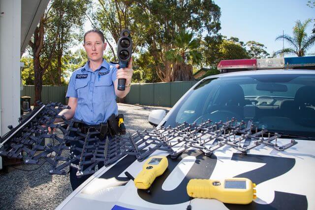 Mundijong Police Sergeant Kelly Hanson is among the officers targeting hoons and traffic offenders. Photograph — Matt Devlin.