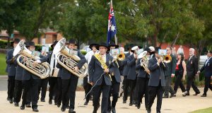 The Canning City Brass Band marched at the Anzac Day service.