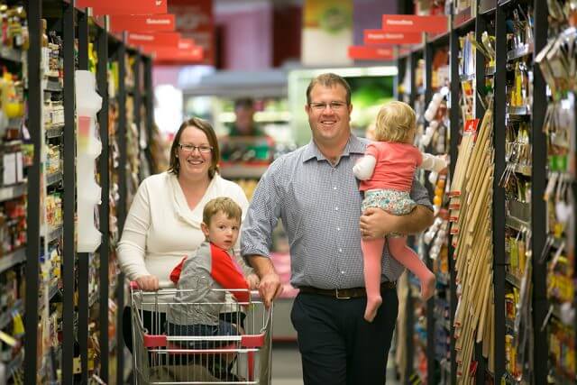 New Tangney Liberal Party candidate Ben Morton with his wife Asta and their two children Harrison and Madeleine.