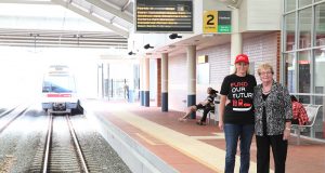 City of Gosnells policy assistant to the chief executive Maxine McInnes and mayor Olwen Searle are calling for the extension of the Thornlie train line. Photograph — Matt Devlin.