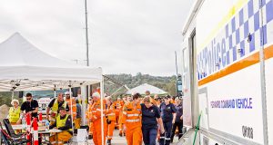 Jubilant SES workers and volunteers after this morning's search for a 77-year-old woman. Photograph - Kelly Pilgrim-Byrne.