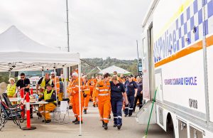 Jubilant SES workers and volunteers after this morning's search for a 77-year-old woman. Photograph - Kelly Pilgrim-Byrne.