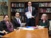 Women’s Council for Domestic and Family Violence Services WA chief executive Angela Hartwig, Member for Armadale Tony Buti, candidate for Burt Matt Keogh and Starick chief executive Leanne Barron. Photograph — Matt Devlin.