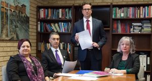 Women’s Council for Domestic and Family Violence Services WA chief executive Angela Hartwig, Member for Armadale Tony Buti, candidate for Burt Matt Keogh and Starick chief executive Leanne Barron. Photograph — Matt Devlin.