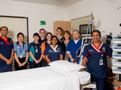 Acting Armadale Health Service ICU clinical nurse specialist Nimmi Benny (front) with the rest of the ICU team who helped develop the Organ Retrieval Program at Armadale Kelmscott Memorial Hospital. Photograph — Kelly Pilgrim-Byrne.
