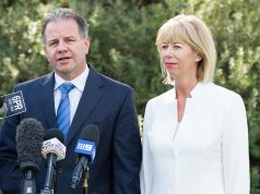 Current Federal Member for Tangney Dennis Jensen with his partner Trudy Hoad following Dr Jensen’s announcement he would run as an independent. Photograph – Matt Devlin.
